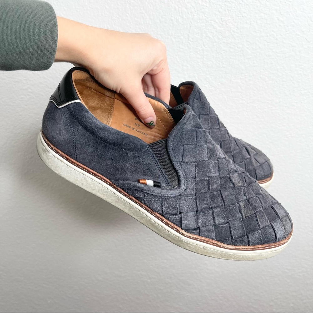 Allen Edmonds Alpha‎ Woven Slip On Sneakers Navy Suede Leather Size 11